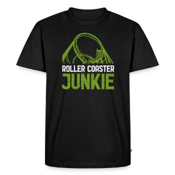 Junkie de montagnes russes - T-shirt Premium bio Homme - noir - Devant - Nico (187cm)