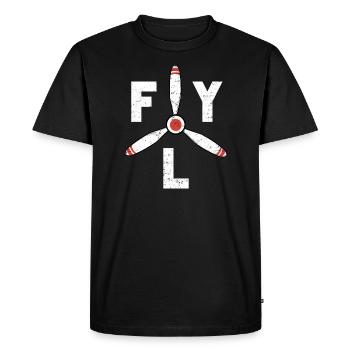 Vol d'avions à hélices - T-shirt Premium bio Homme - noir - Devant - Nico (187cm)