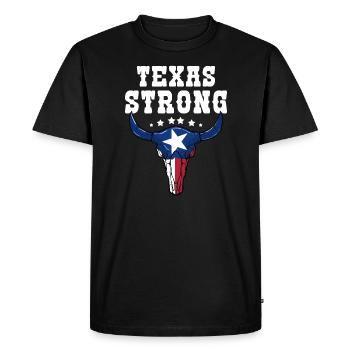 Longhorn Texas Drapeau - T-shirt Premium bio Homme - noir - Devant - Nico (187cm)