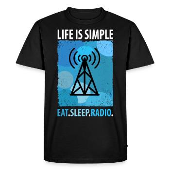 Amateur Radio Radio Radio Radio Radio Amateur Vintage - T-shirt Premium bio Homme - noir - Devant - Nico (187cm)