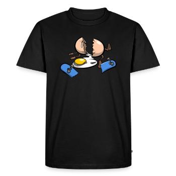 Oeuf accident de planche à roulettes - T-shirt Premium bio Homme - noir - Devant - Nico (187cm)