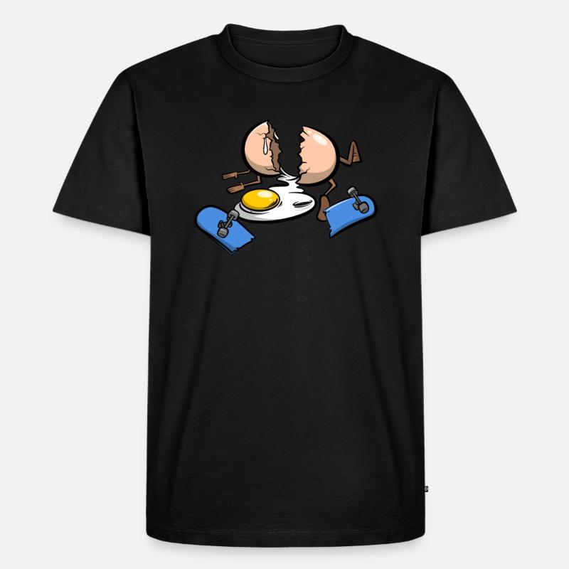 Skateboard Unfall Ei - Männer Premium Bio T-Shirt - Schwarz