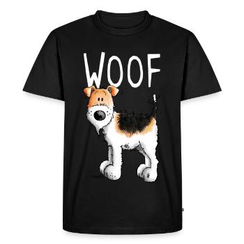 Happy Fox Terrier - Dog - Dog - Cartoon - Gift - Men's Premium Organic T-Shirt - black - Front - Nico (187cm)