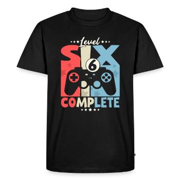 6 anniversaire 6 ans fête d’anniversaire des enfants - T-shirt Premium bio Homme - noir - Devant - Nico (187cm)