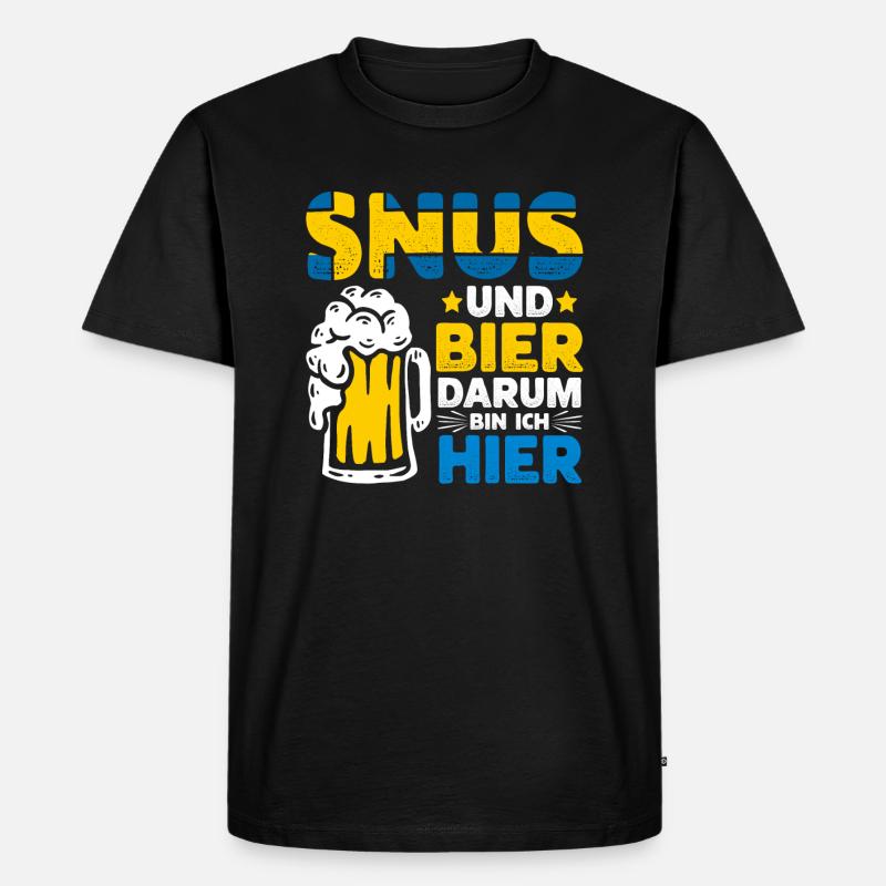Snus Tabak Nikotin - Männer Premium Bio T-Shirt - Schwarz