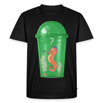 Seahorse in a cup - Men's Premium Organic T-Shirt - black - Front - Nico (187cm)