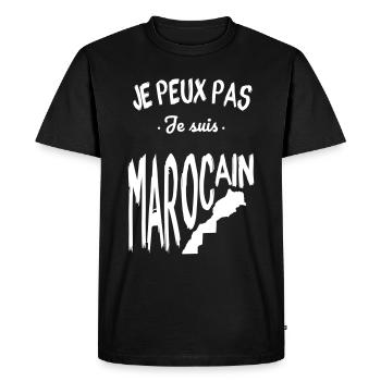 Je peux pas je suis Marocain - T-shirt Premium bio Homme - noir - Devant - Nico (187cm)