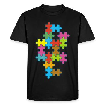 Multicolored incomplete puzzle - Men's Premium Organic T-Shirt - black - Front - Nico (187cm)