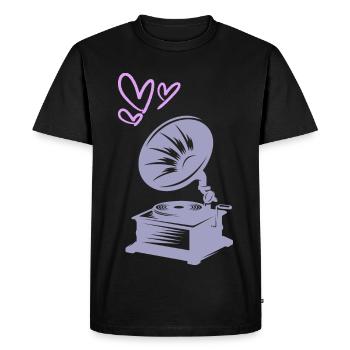 Music Vintage Gramophone - Men's Premium Organic T-Shirt - black - Front - Nico (187cm)