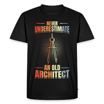 Never underestimate an old architect - Men's Premium Organic T-Shirt - black - Front - Nico (187cm)