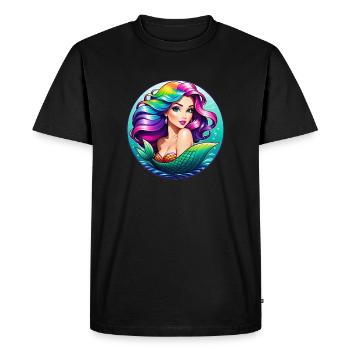 La Sirène - T-shirt Premium bio Homme - noir - Devant - Nico (187cm)