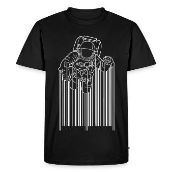 Silhouette d’astronaute Design minimaliste - T-shirt Premium bio Homme - noir - Devant - Nico (187cm)