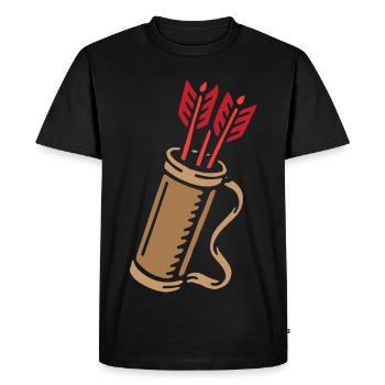 tir à l'arc archer carquois de flèches - T-shirt Premium bio Homme - noir - Devant - Nico (187cm)