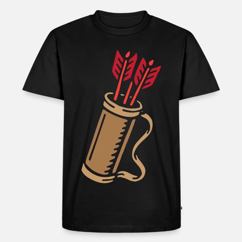 Bogenschießen Bogenschütze Pfeilköcher - Männer Premium Bio T-Shirt - Schwarz