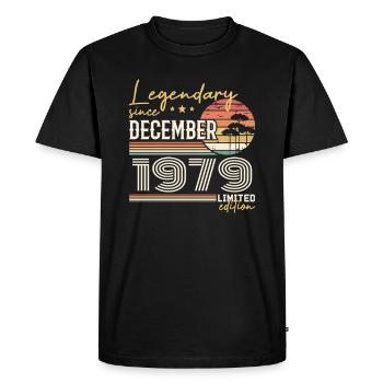 Cadeau 46e Anniversaire Décembre 1979 - T-shirt Premium bio Homme - noir - Devant - Nico (187cm)