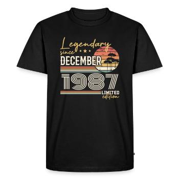 Cadeau 38e Anniversaire Décembre 1987 - T-shirt Premium bio Homme - noir - Devant - Nico (187cm)