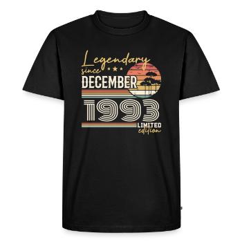 Cadeau 32e Anniversaire Décembre 1993 - T-shirt Premium bio Homme - noir - Devant - Nico (187cm)