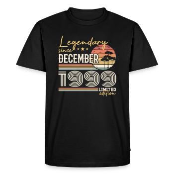 Cadeau 26e Anniversaire Décembre 1999 - T-shirt Premium bio Homme - noir - Devant - Nico (187cm)