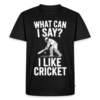 Drôle de cricket : Jeu de cricket vintage - T-shirt Premium bio Homme - noir - Devant - Nico (187cm)