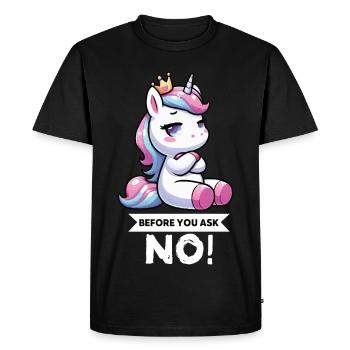 Avant que vous ne demandiez, pas de licorne licorne fan de licorne - T-shirt Premium bio Homme - noir - Devant - Nico (187cm)