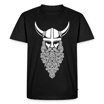 Viking Chief Braided Beard Mascot Norse Helmet - Men's Premium Organic T-Shirt - black - Front - Nico (187cm)