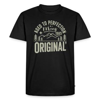 mai 1985 – Légende des sommets et montagnes - T-shirt Premium bio Homme - noir - Devant - Nico (187cm)