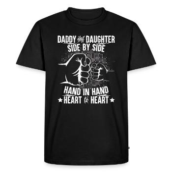 Daddy and daughter heart to heart - Men's Premium Organic T-Shirt - black - Front - Nico (187cm)
