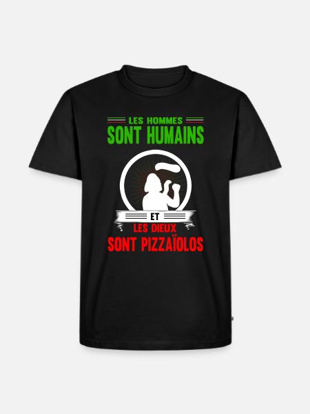 Les Dieux sont pizzaïolos cadeau pizzaïolo Noël - T-shirt Premium bio Homme - noir