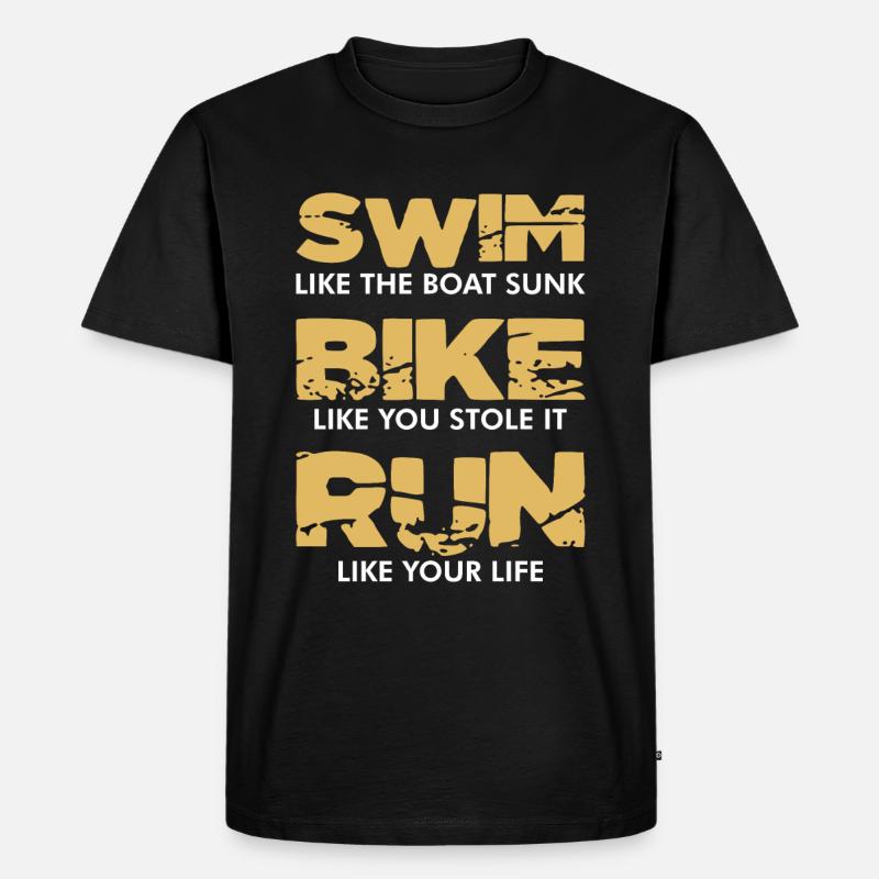 Triathlon - Triathlet - Männer Premium Bio T-Shirt - Schwarz