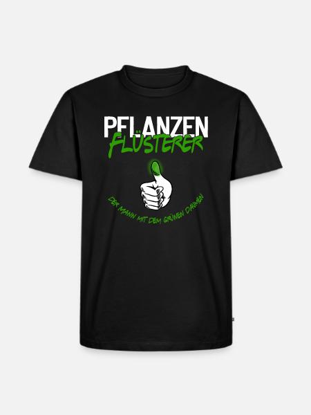 Pflanzen Flüsterer - Männer Premium Bio T-Shirt - Schwarz
