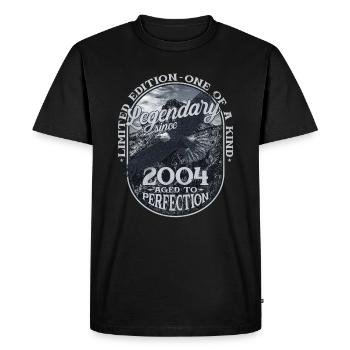 Legendary since 2004 - Men's Premium Organic T-Shirt - black - Front - Nico (187cm)