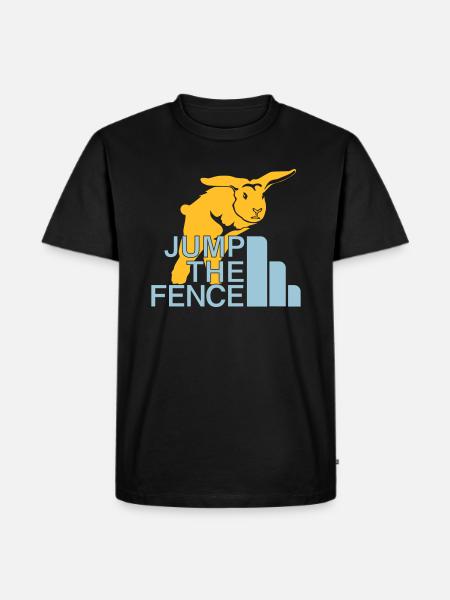 Junmp The Fence - Männer Premium Bio T-Shirt - Schwarz