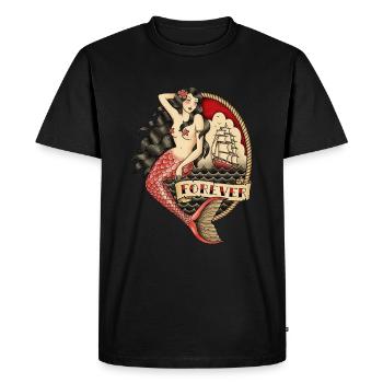 TATOUAGE MERMAID "FOREVER" - T-shirt Premium bio Homme - noir - Devant - Nico (187cm)