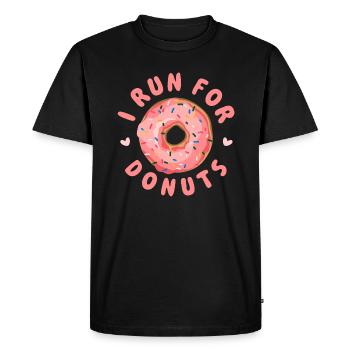 Je cours pour Donuts Design pour un amateur de beignets ou de blagues - T-shirt Premium bio Homme - noir - Devant - Nico (187cm)