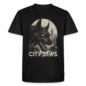 City Jaws - T-shirt Premium bio Homme - noir - Devant - Nico (187cm)
