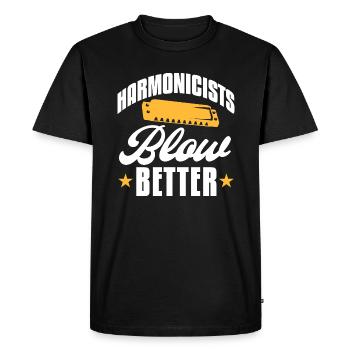 Harmonicists blow better - Men's Premium Organic T-Shirt - black - Front - Nico (187cm)