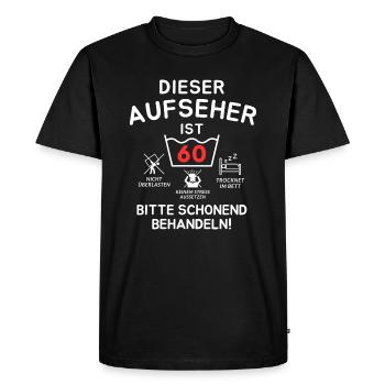 This overseer is 60 years old. - Men's Premium Organic T-Shirt - black - Front - Nico (187cm)