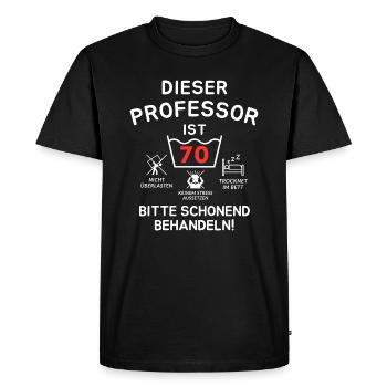Ce professeur a 70 ans. - T-shirt Premium bio Homme - noir - Devant - Nico (187cm)