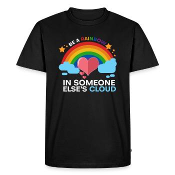 Be a rainbow in someone's elses cloud - Men's Premium Organic T-Shirt - black - Front - Nico (187cm)