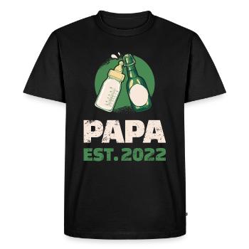 Papa est 2022 - Männer Premium Bio T-Shirt - Schwarz - Vorne - Nico (187cm)