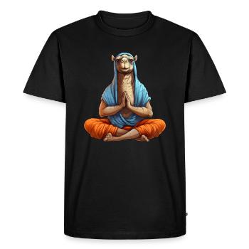 Yoga Chameau - T-shirt Premium bio Homme - noir - Devant - Nico (187cm)