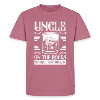 Funny Uncle on the Rocks: Gerührt, nicht geschüttelt - Männer Premium Bio T-Shirt - Mauve - Vorne - Nico (187cm)