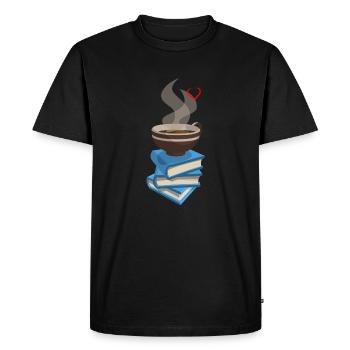 Livres sur les boissons au café et au thé - T-shirt Premium bio Homme - noir - Devant - Nico (187cm)