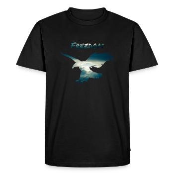 Adler Freiheit fliegen Wolken Himmel Unabhängig - Männer Premium Bio T-Shirt - Schwarz - Vorne - Nico (187cm)