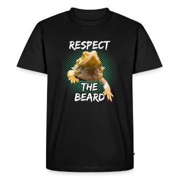 Respectez la barbe Dragon barbu Lézard dragon barbu - T-shirt Premium bio Homme - noir - Devant - Nico (187cm)