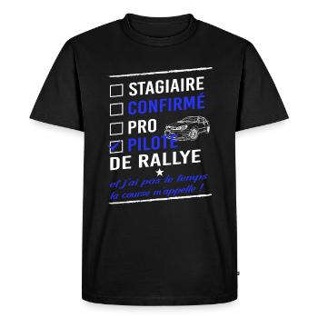 Pilote de rallye - T-shirt Premium bio Homme - noir - Devant - Nico (187cm)
