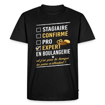 Boulanger boulangerie boulangère - T-shirt Premium bio Homme - noir - Devant - Nico (187cm)