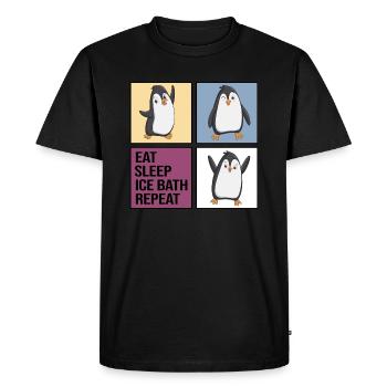 eisbader icebath winterbader eat sleep ice bath - Men's Premium Organic T-Shirt - black - Front - Nico (187cm)