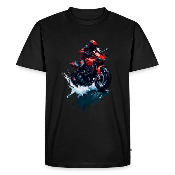 Moto sport - T-shirt Premium bio Homme - noir - Devant - Nico (187cm)