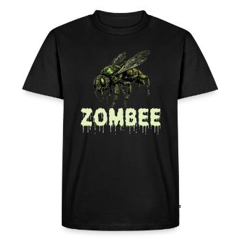Zombee Halloween Horror Monster Zombie Bee Flower - Men's Premium Organic T-Shirt - black - Front - Nico (187cm)